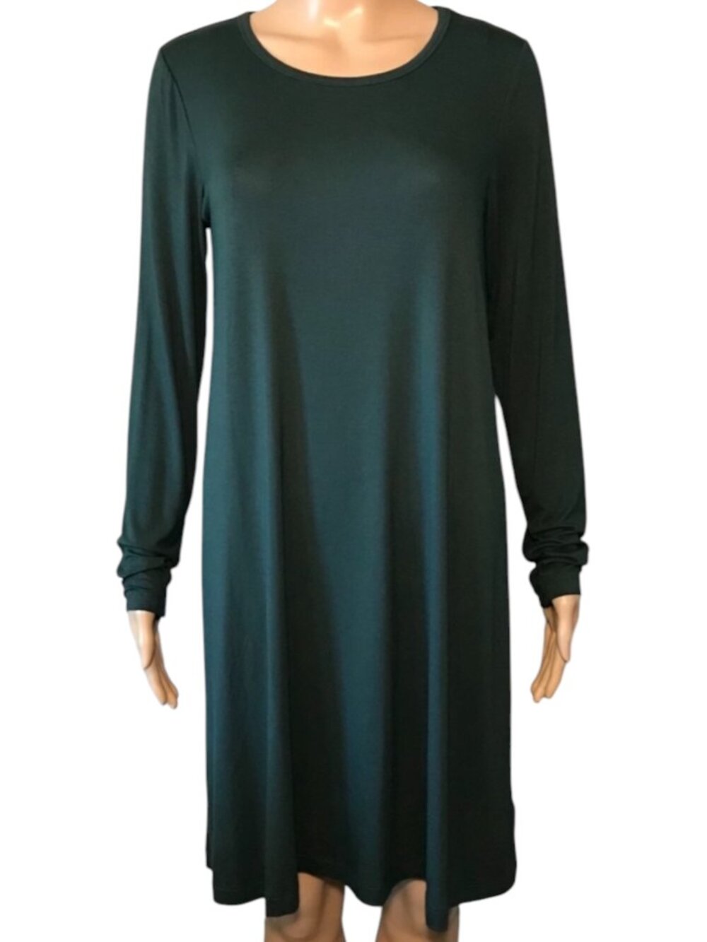 Gap Women’s Dress Size M Green Long Sleeve Round Neck Shift Knee Length Casual